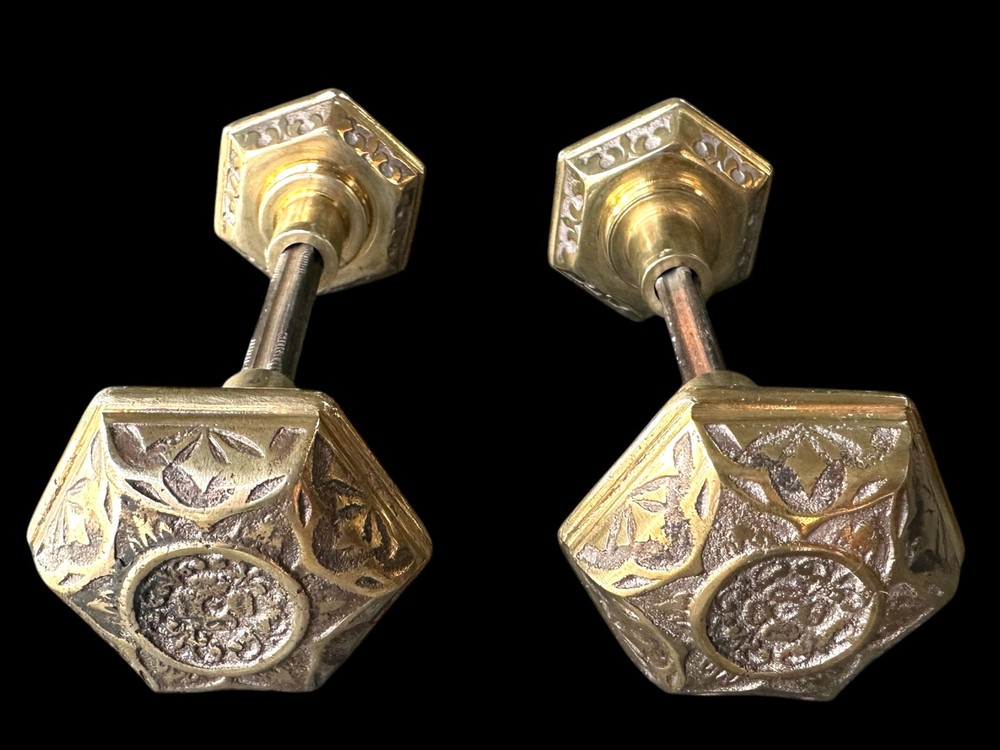 Victorian Style Handcrafted Solid Brass Door Knob Sets - 2 Available GA20966