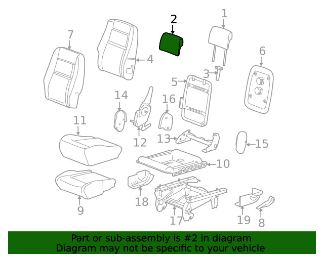 Genuine GM Headrest Cover 89044245