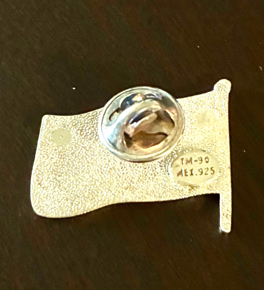 Sterling Silver American Flage Lapel Pin