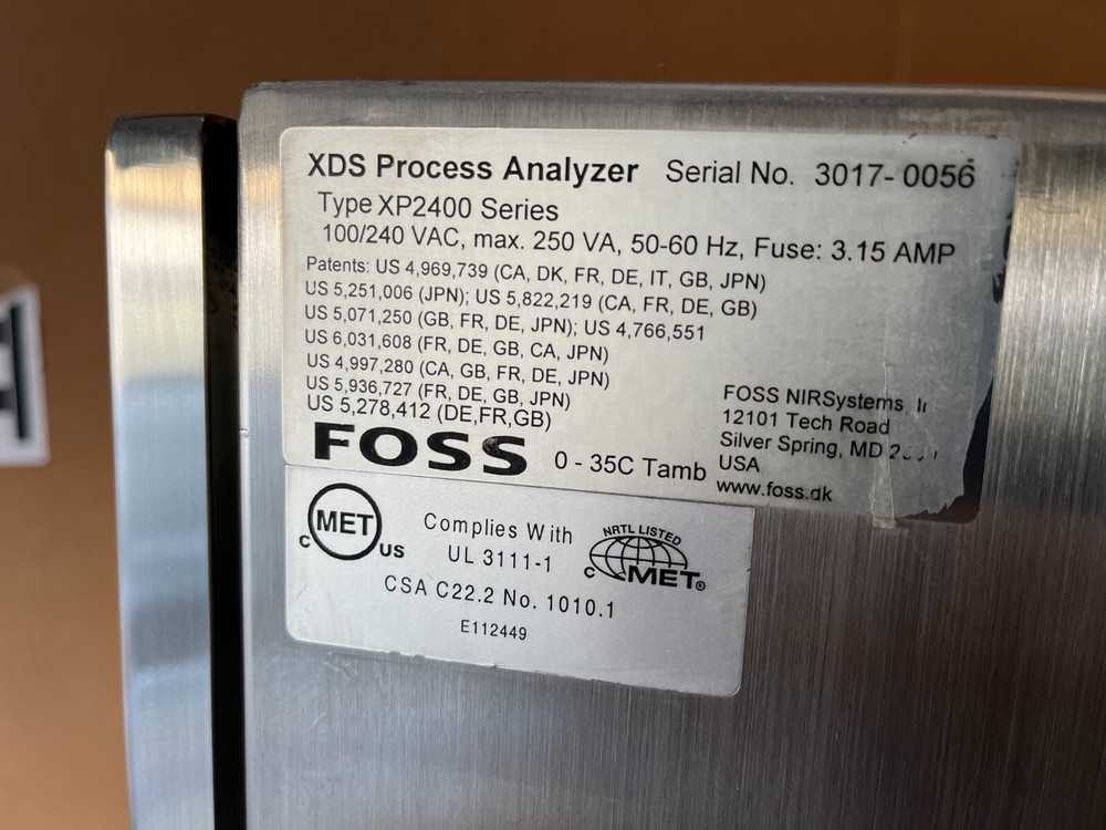 Foss XDS Near Infrared Type XP-2400 Series Process Analyzer