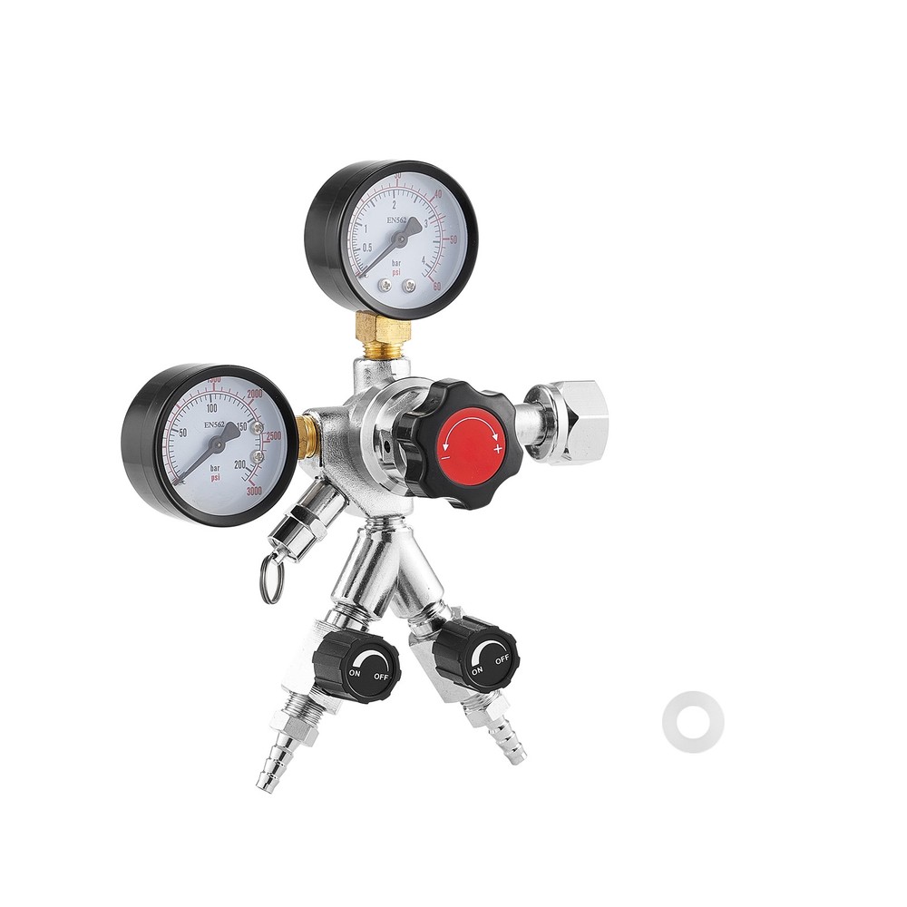 VEVOR Dual Gauge Gas Tank CO2 Regulator for Draft Beer Homebrew Kegerator CGA320