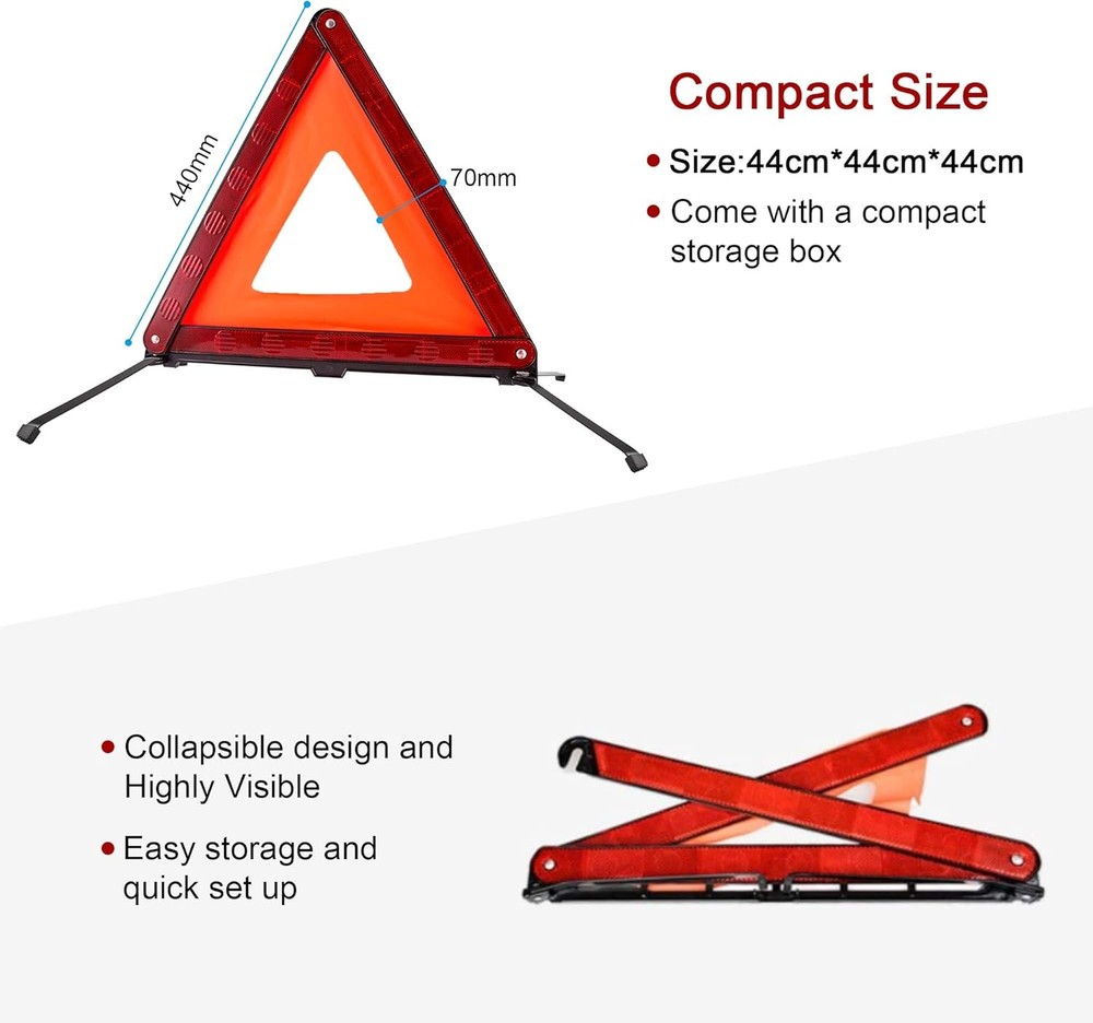 Triple Warning Triangle Cone Emergency Warning Three-Piece Set