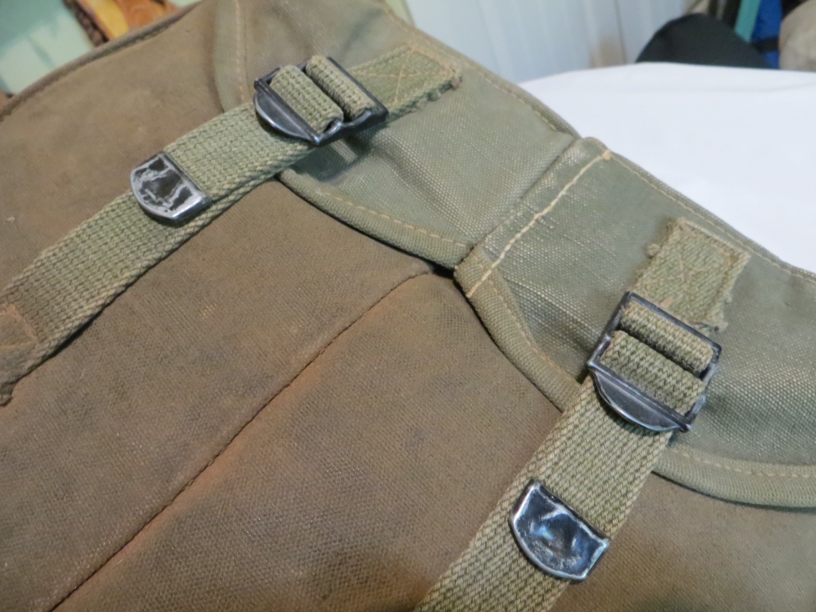 ORIGINAL WWII US ARMY M1 AMMO BAG CUSTOM FIELD FIELD HAVERSACK BACKPACK