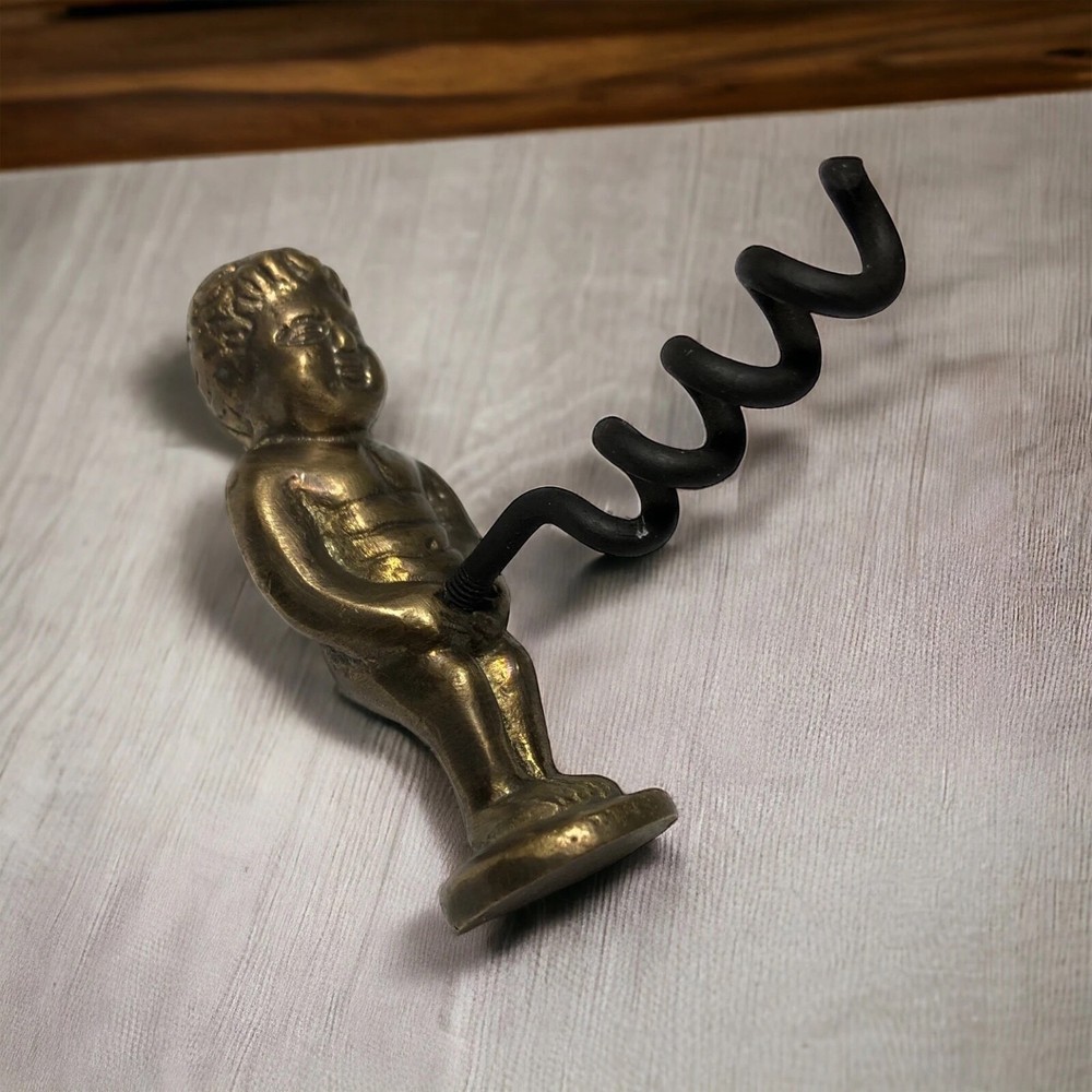 Funny Brass Naughty boy Corkscrew
