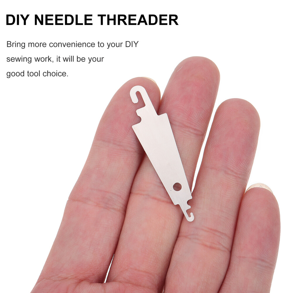 100PCS Steel Hook Needle Threader Needle DIY Large Eye Needle Threader