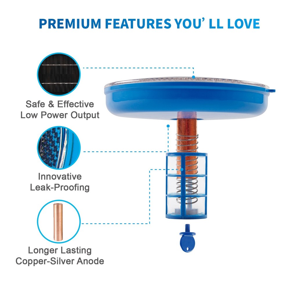 EaazPool Solar Ionizer Powered Natural Pool Clear Purifier