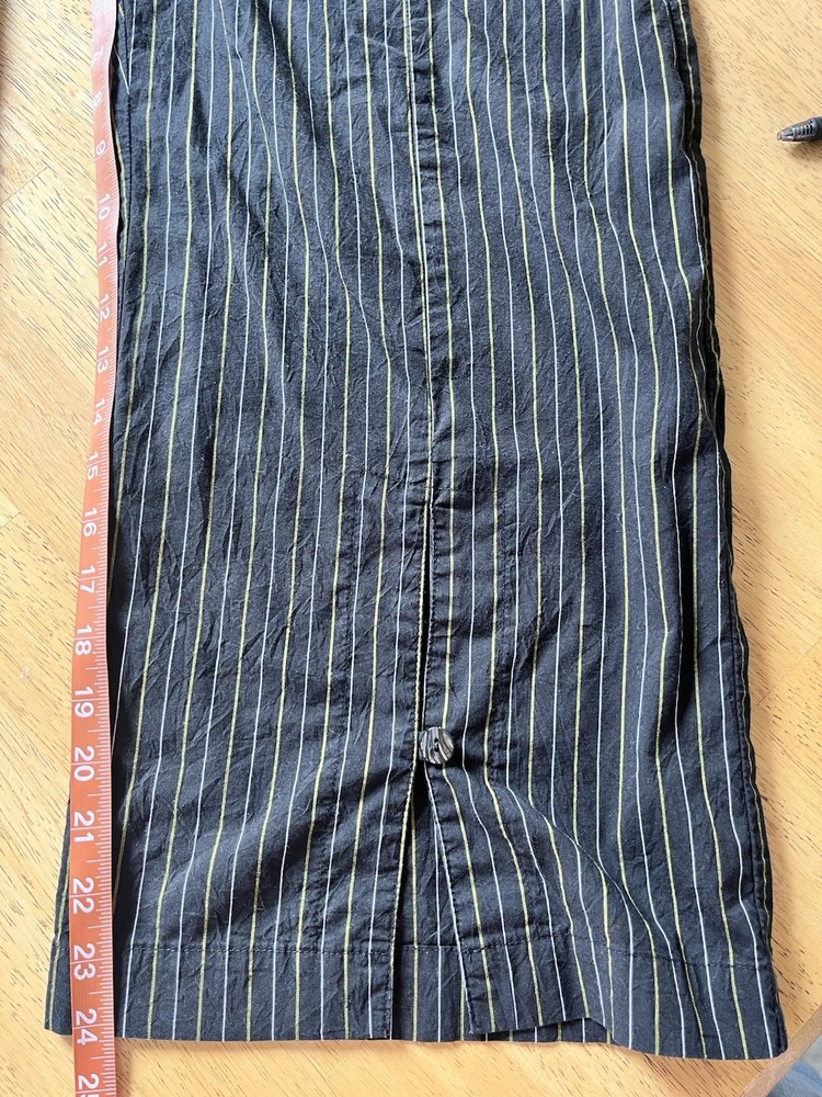 Blanque Set Asymmetrical Chartreuse Collared Top Boxy Pinstripe Pants Oversized