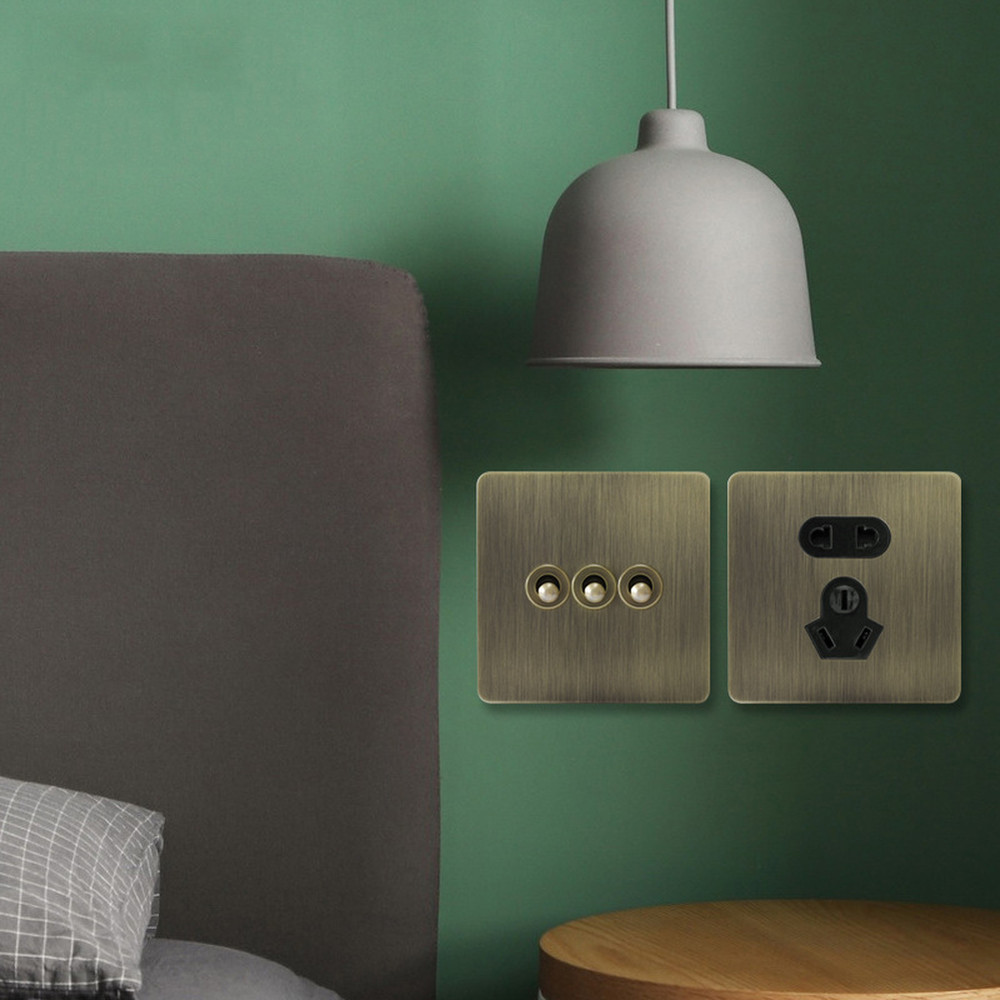 86 Type Matte Stainless Steel Brushed Finish Wall Switch Panel Decorative