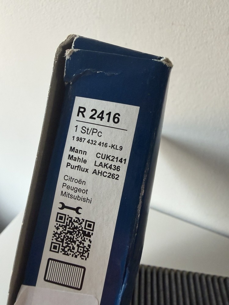 Bosch R2416 Activated Carbon Cabin Replacement Filter