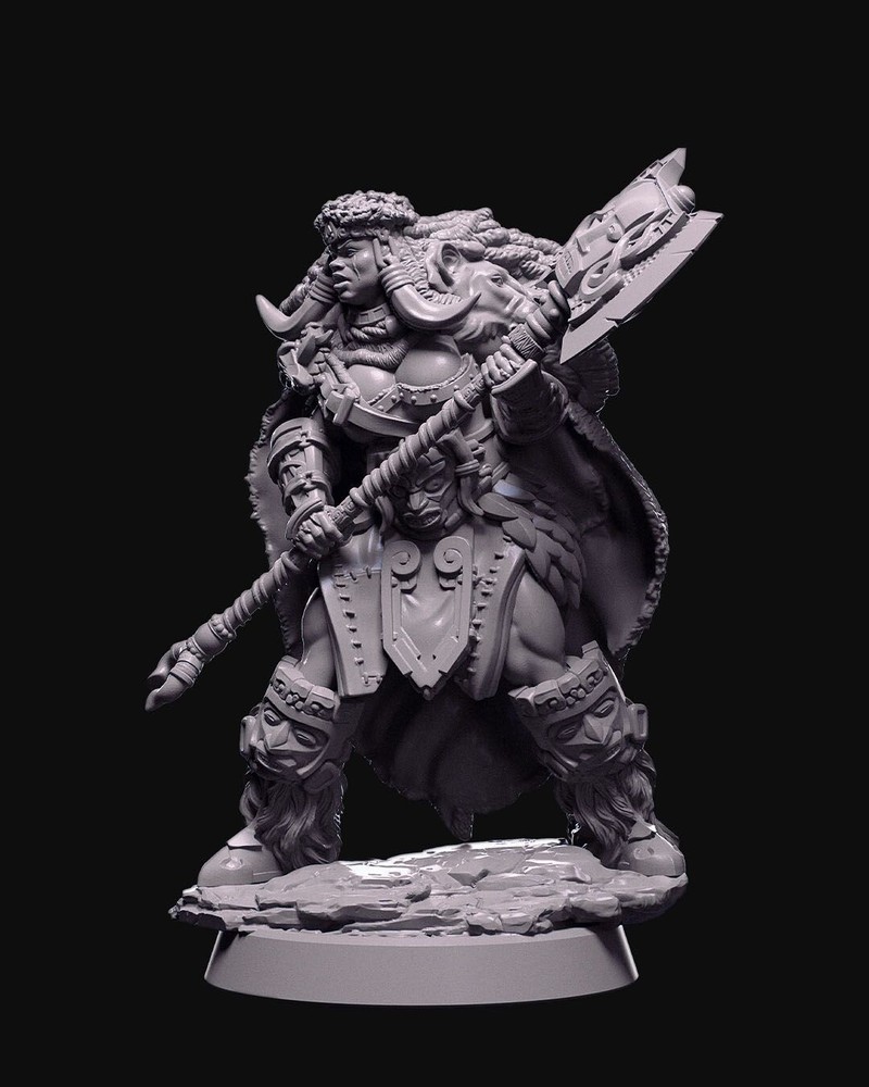 D&D Ghes Stonefist Barbarian Mini 32mm Scale