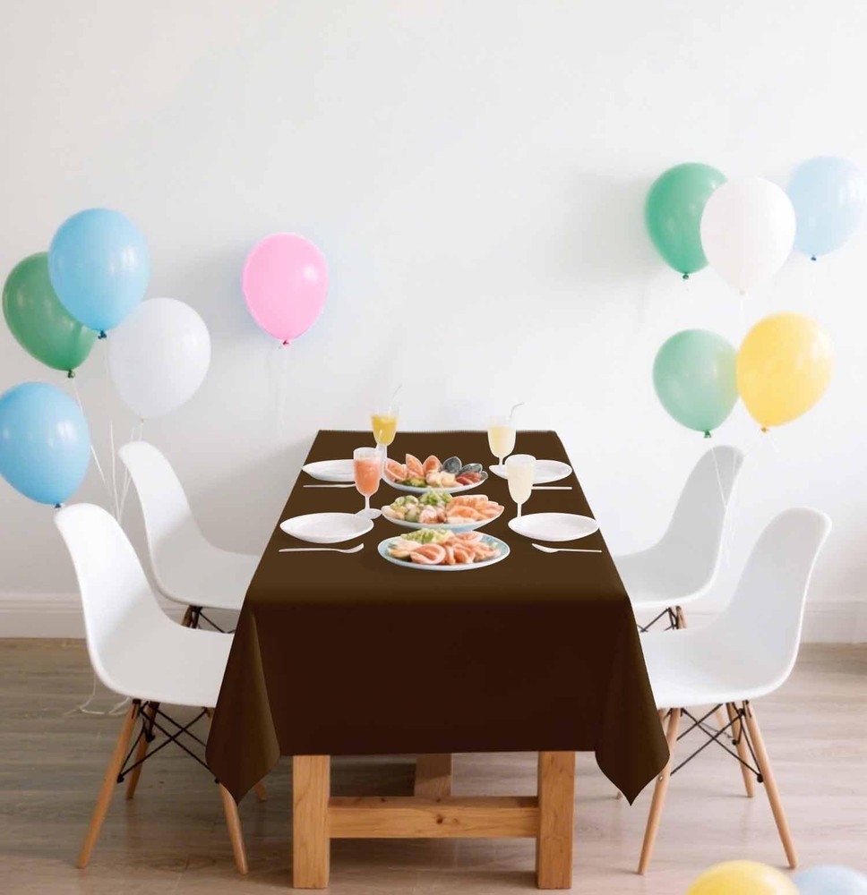 SietDESEO 2 Pack Brown Plastic Tablecloth 2 Pack,
