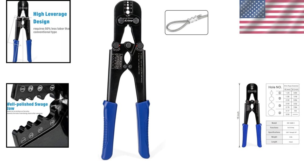 iCrimp Professional Swaging Tool for Secure Wire Rope Connections