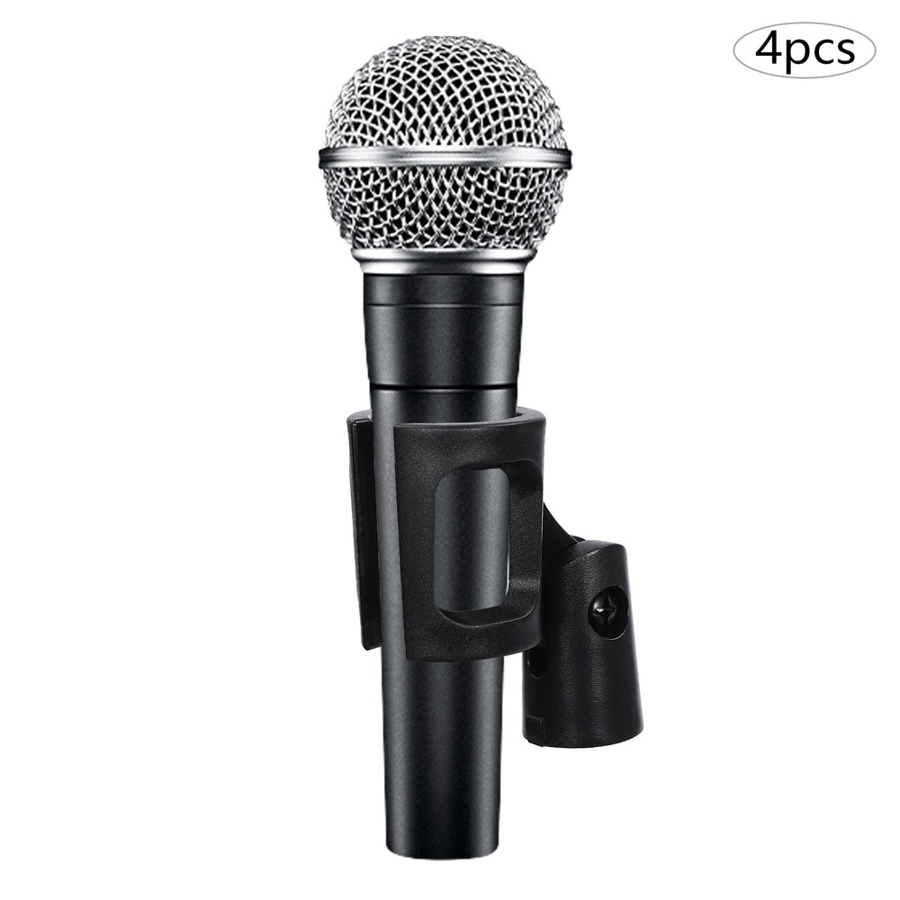 4 Pcs Adjustable Microphone Clip Holders for Wired/Wireless Mics