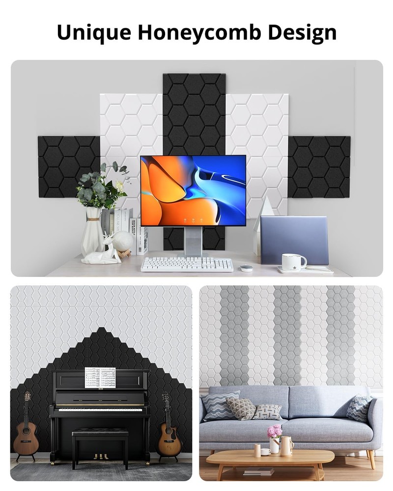 Soundproof Panel, Self-Adhesive Acoustic Wall Panel Highly Acoustic Wall Pane...