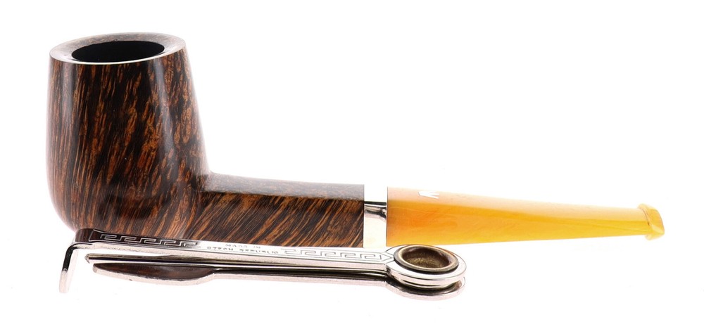 Pipe FIAMMA DI RE 2 CORONE ♛♛ brown smooth shape billiard
