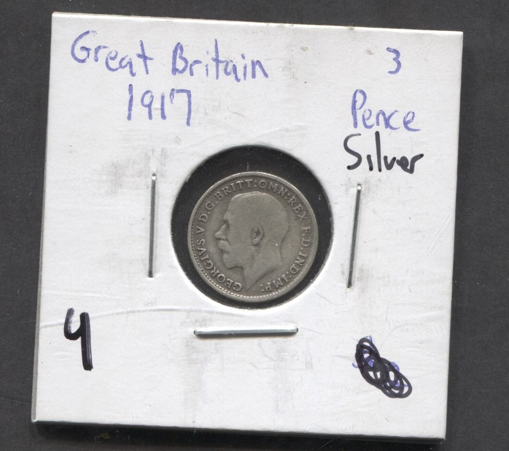 1917-Great Britian-3 Pense-Silver