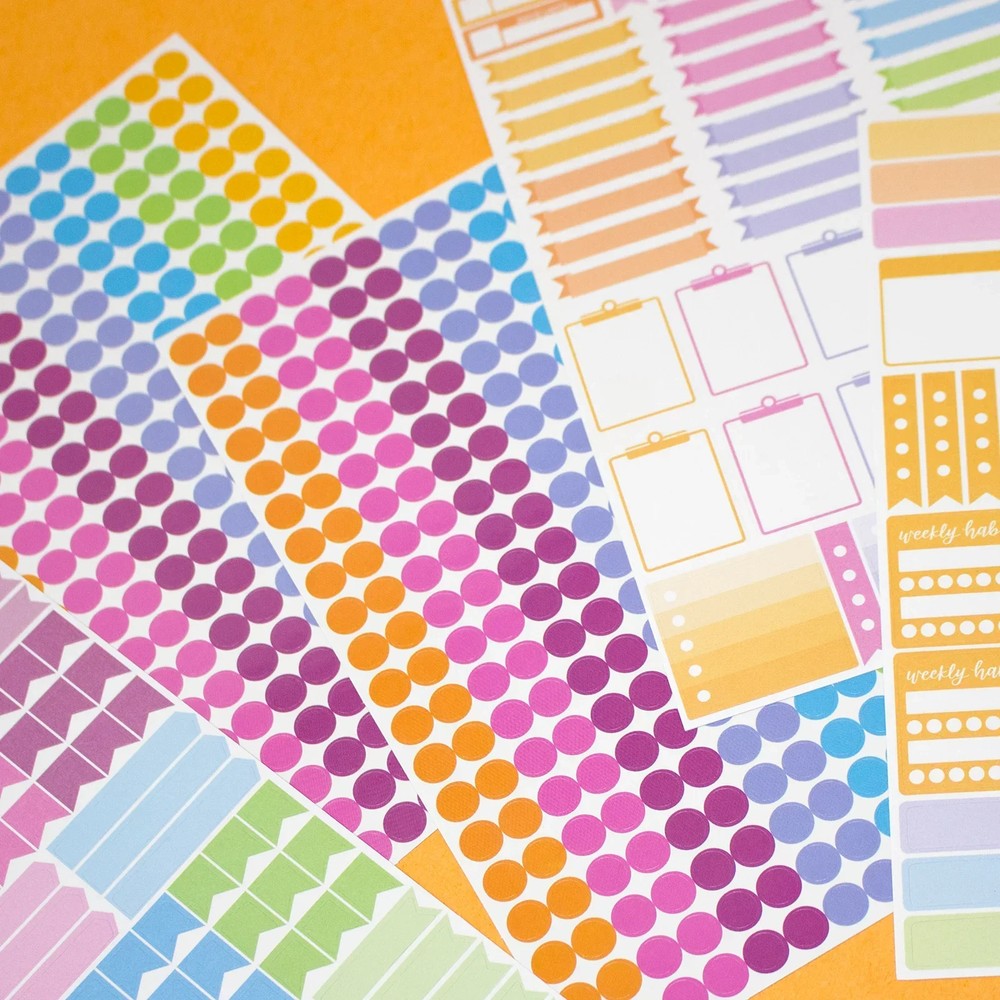 bloom daily planners Planner Stickers, Color Coding Pack, Bright