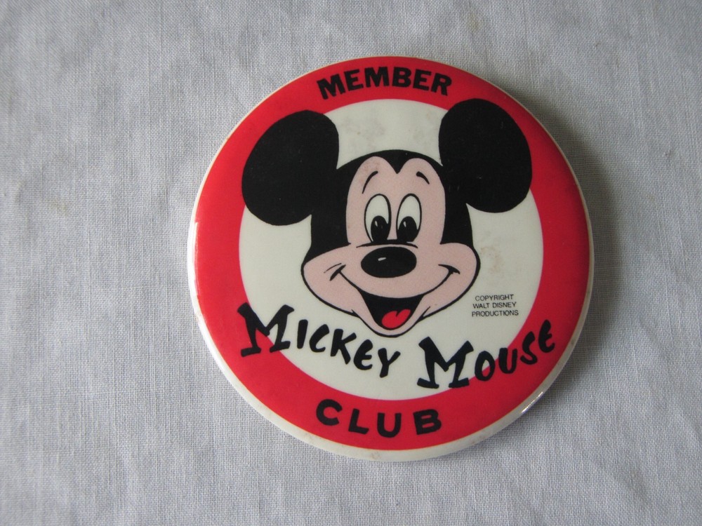 Vintage  Mickey Mouse Club pinback   3 "