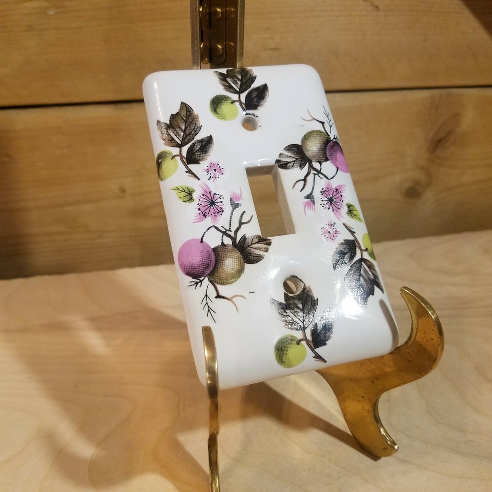 Fruits & Plants on White Ceramic Light Switch Faces Covers - Swanky Barn