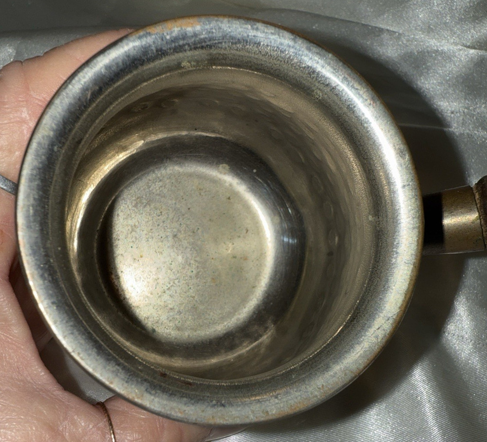 Turkish Coffee Pot Hammered Copper Wooden Handle