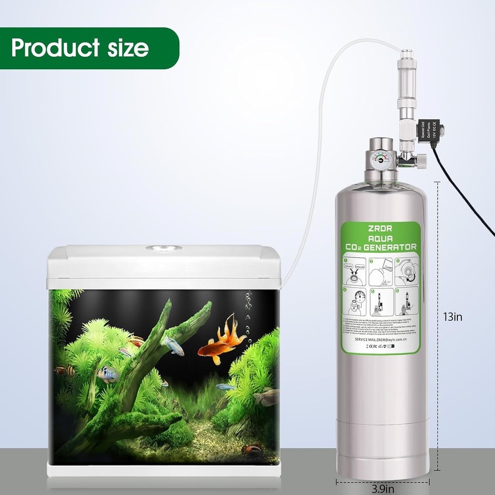 Aquarium CO2 Setup with Automatic Pressure Relief & High-Quality Components