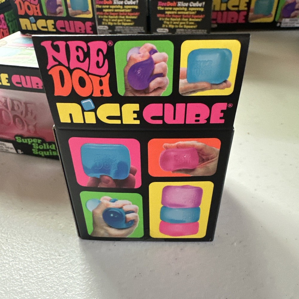 Nee Doh Nice Cube Super Solid Squish Squeeze Pink Toy