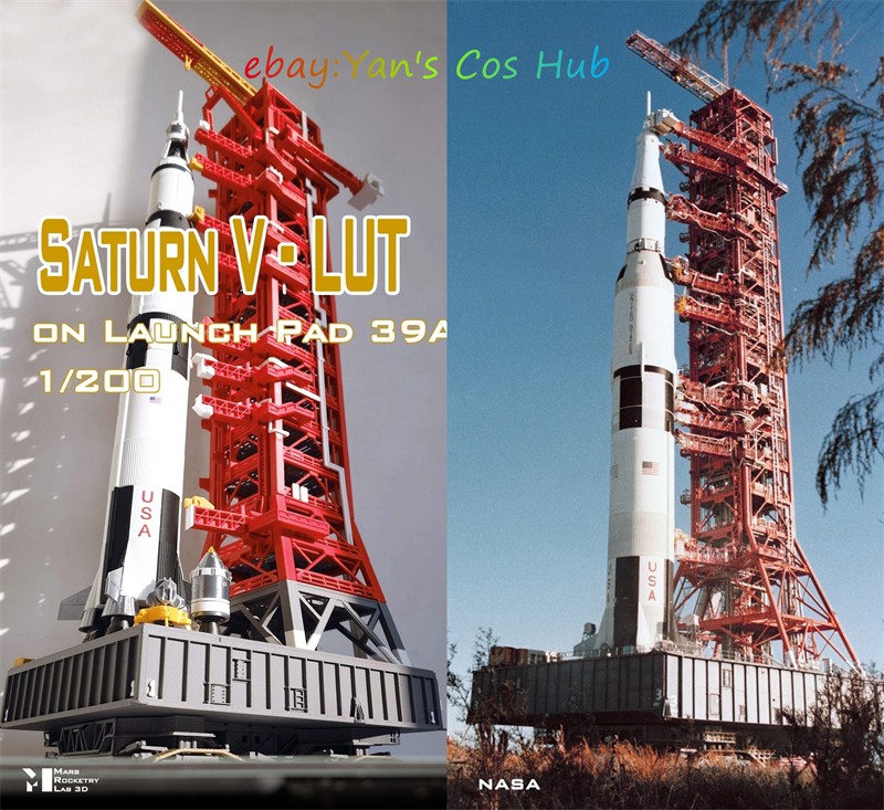 1/200 Scale Saturn V Rocket Launch Pad 3D Printed Model