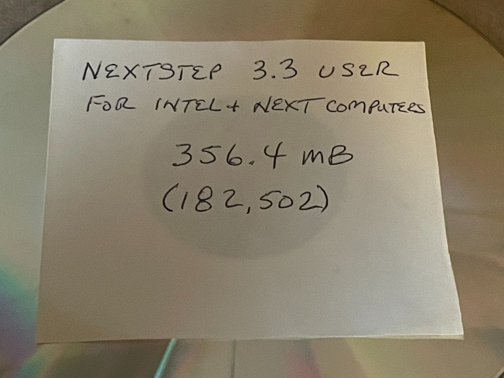 NextStep CD 3.3 User for Intel + Next Computers 356.4 MB 182.502
