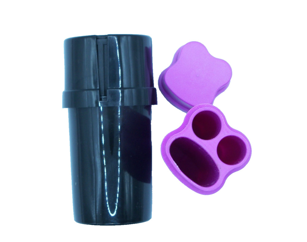 2 pc set - Tobacco cigarette container & twist lock container grinder (purple)