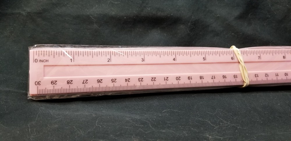 Pink Plastic Ruler Standard & Metric 10 Pack