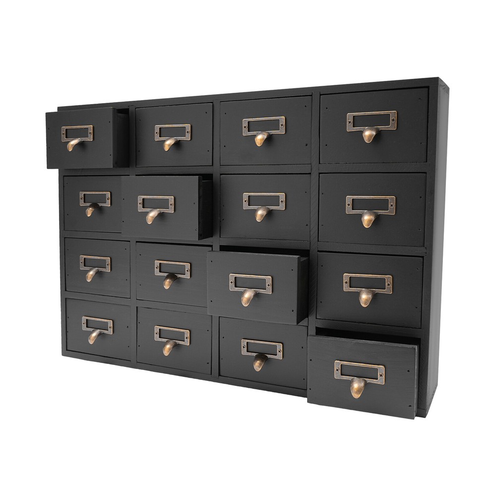16-Drawer Storage Cabinet with Rustic Design for Organizing Essentials
