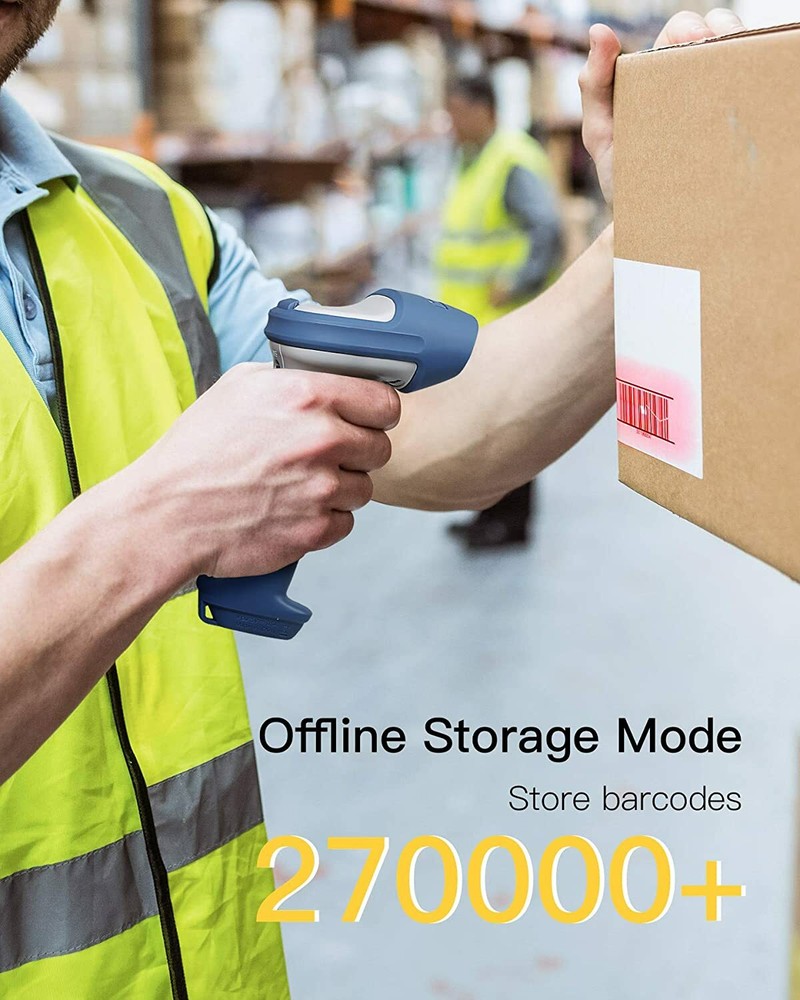 Inateck 2D Wireless Barcode Scanner 2.4Ghz GS1 Barcode Reader Gun Bluetooth 5.0