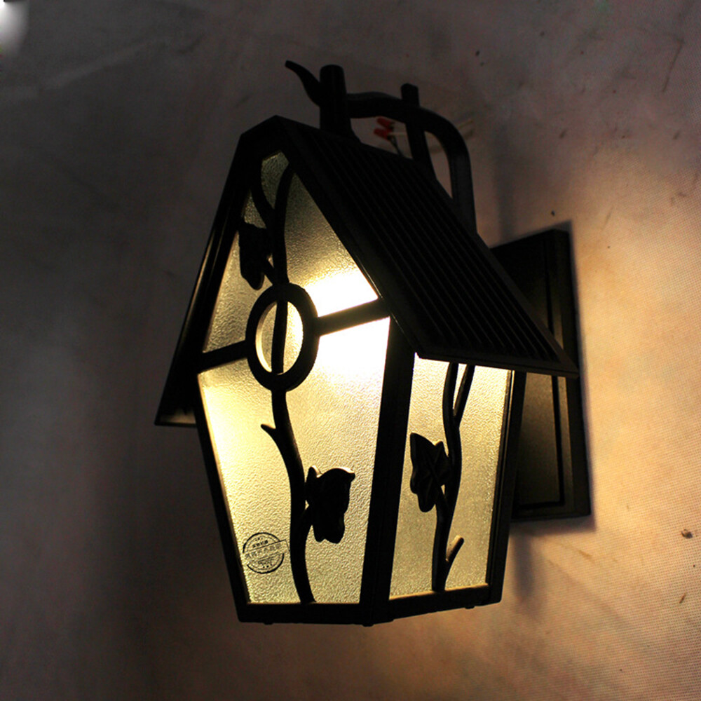Rustic Outdoor Wall Light Lantern Wall Mounted Sconce Lamp FIxture for Garden