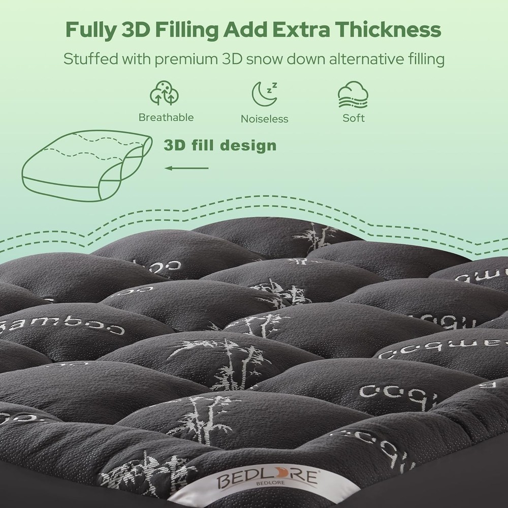 Queen Mattress Topper Viscose Derived from Bamboo