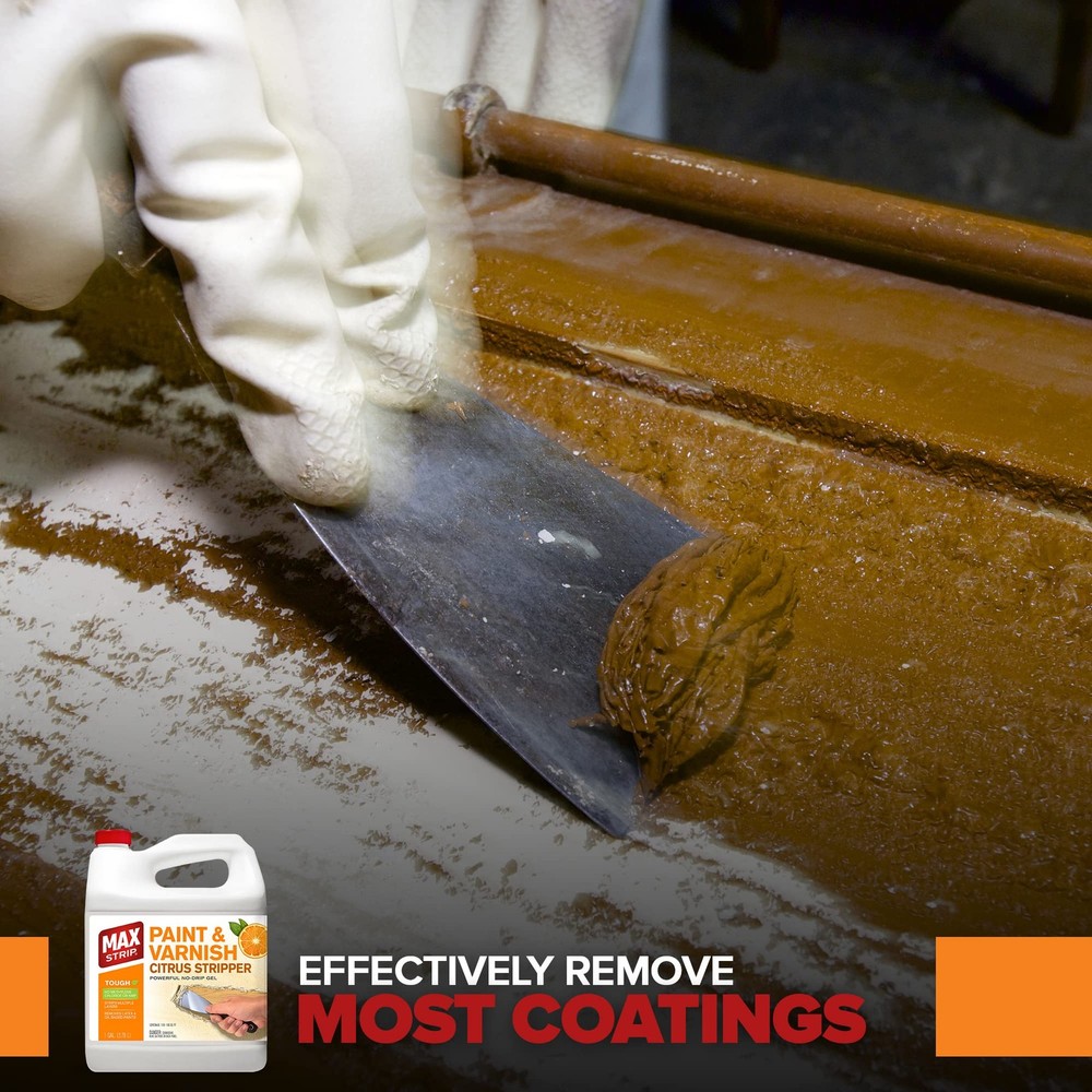 Max Strip Paint & Varnish Citrus Stripper - 1 GAL - Strips Multiple Layers