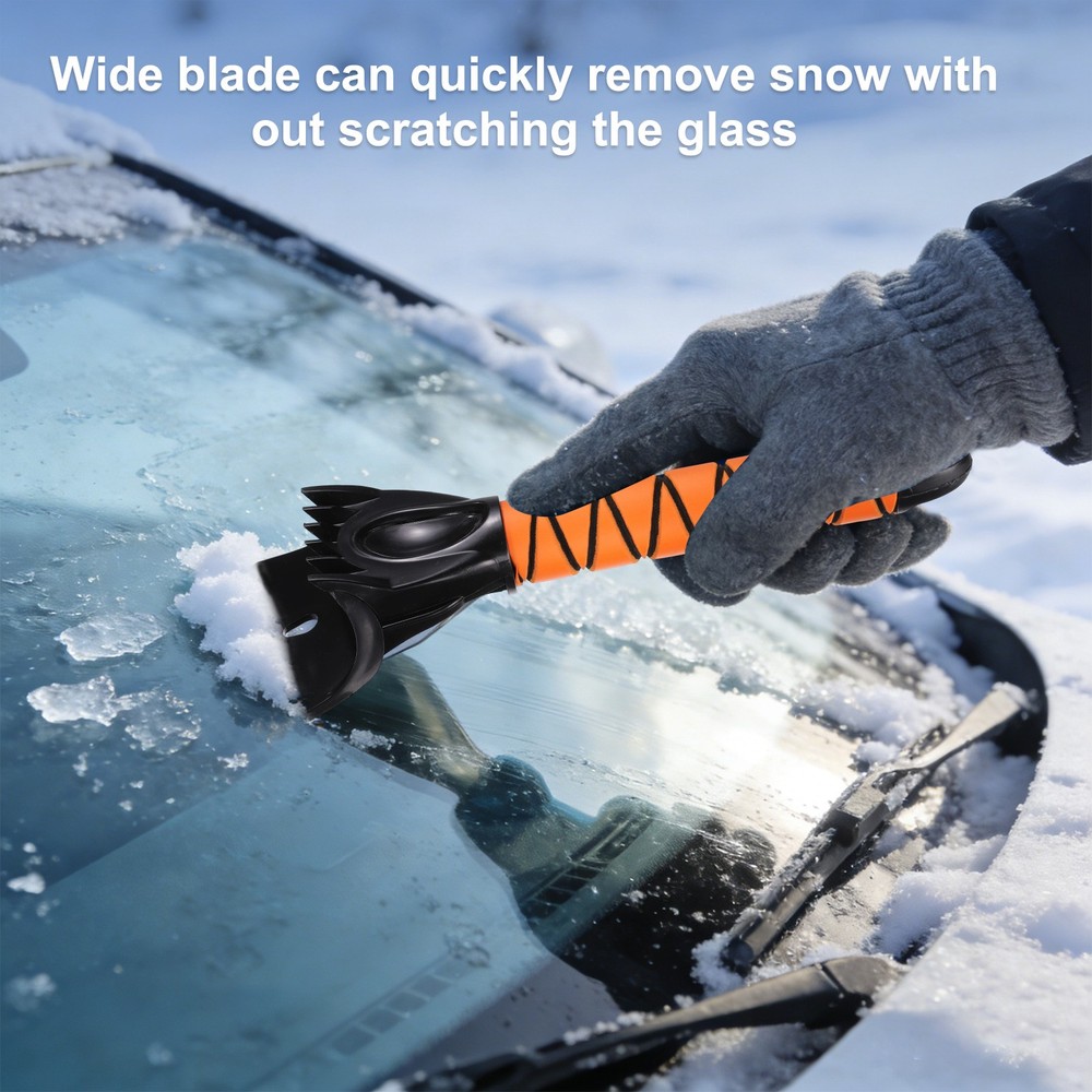 2pcs Car Ice Scraper 12"x4" Orange