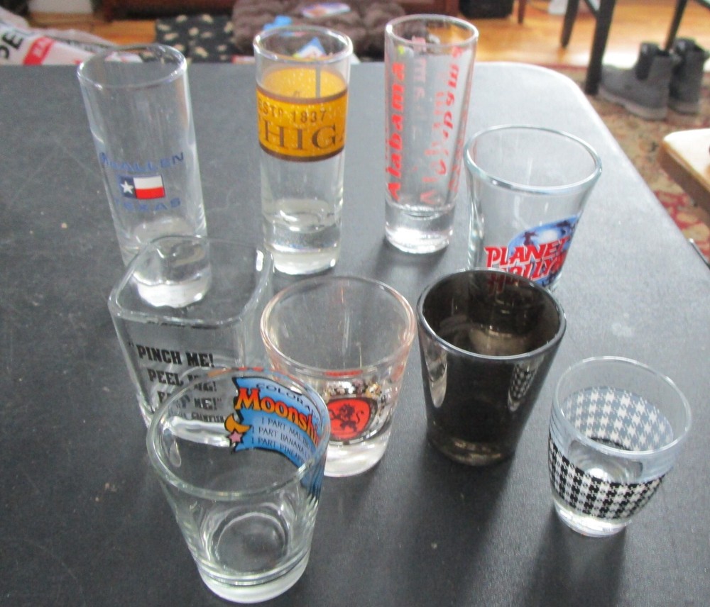 9 TALL AND SHORT SHOT GLASSES