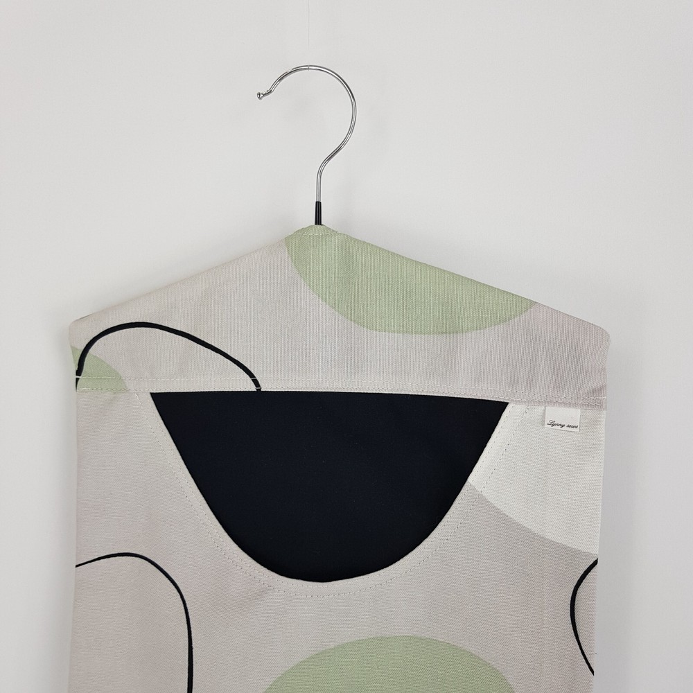 Peg Bag Handmade Light Grey Green Abstract Lined Laundry Clothes Peg Holder