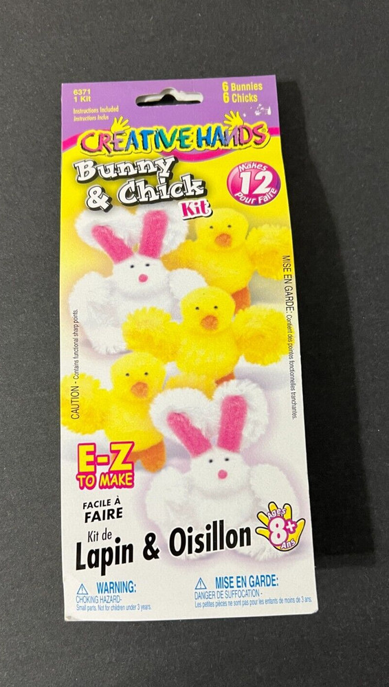 Creative Hands ~ BUNNY & CHICK KIT Makes 12 ~ Includes directions NEW SEALED