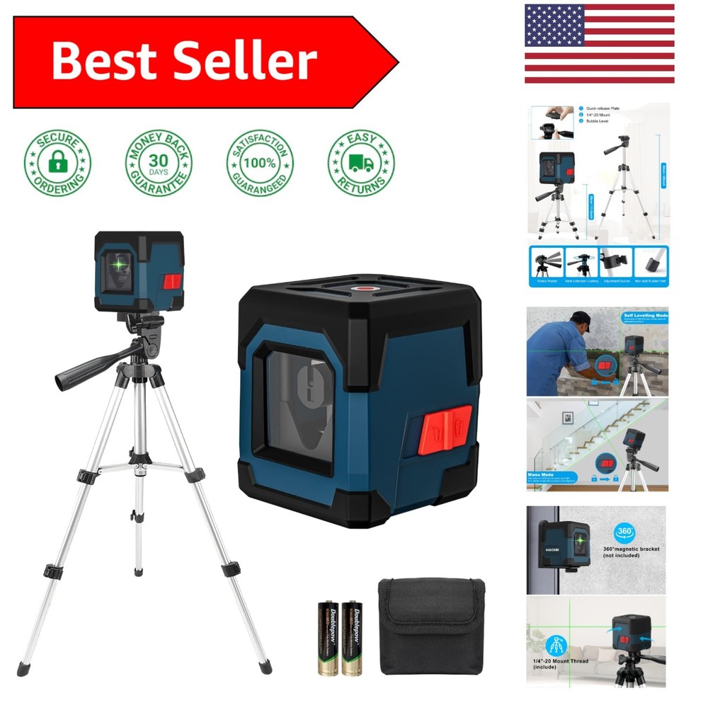 100ft Self-Balancing Laser Level with 360° Rotation - Precision Tool for Pros