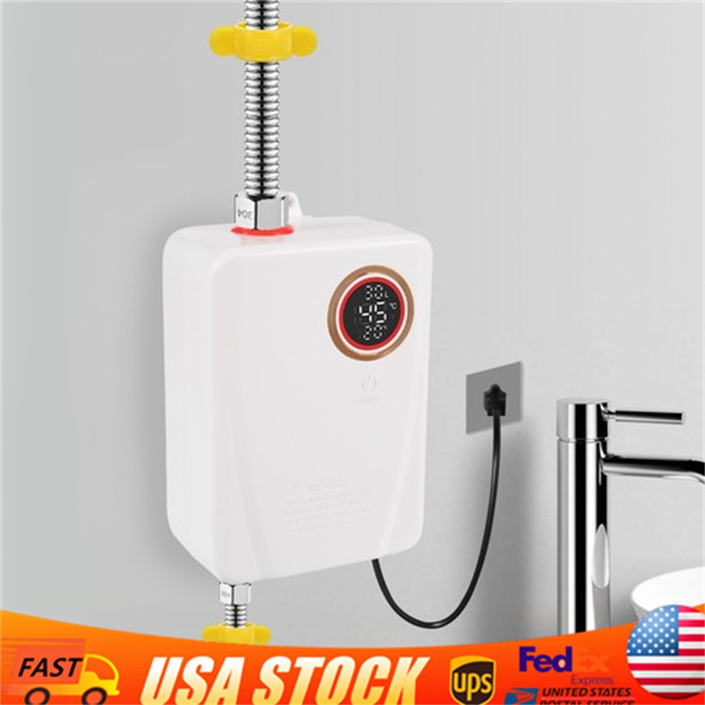 Electric Tankless Water Heater Instant Hot Shower Kitchen Heater 110V 3000W