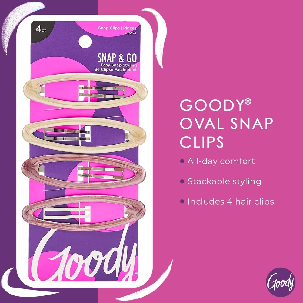 Classics Kids Epoxy Contour Snap Clips - 4 Count,Assorted Colors - Just Snap ...