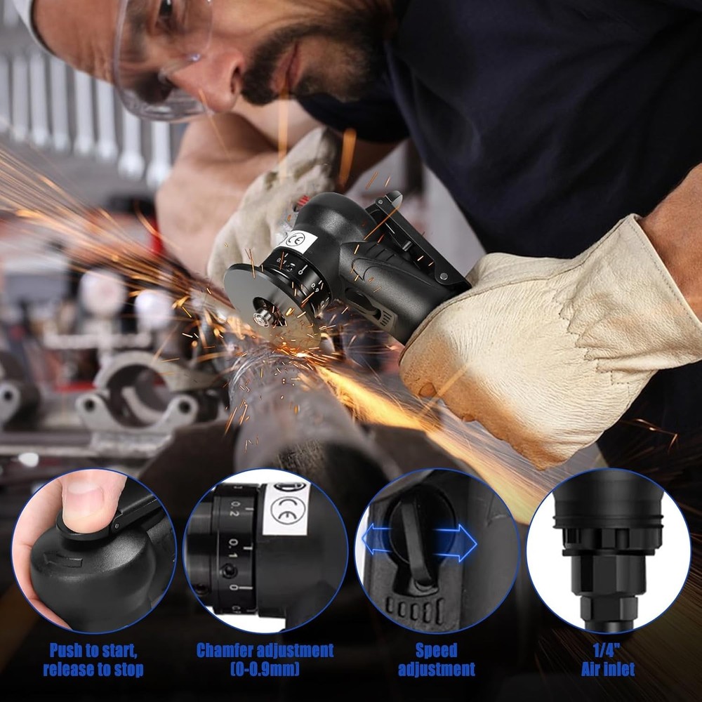 Pneumatic Chamfering Tool Handheld, Mini Air-Powered Chamfering Machine Trimming