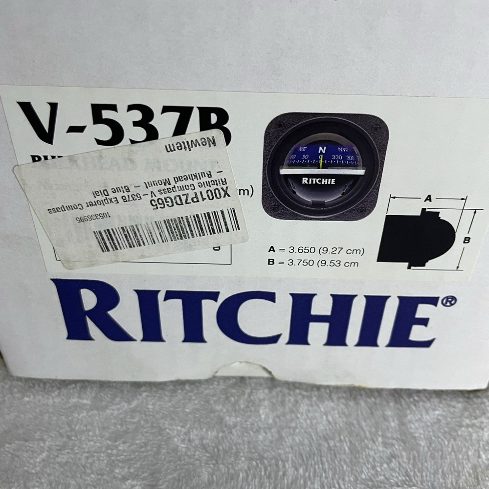 Ritchie V-537B Explorer Compass Bulkhead Mount Blue Dial Marine Navigation