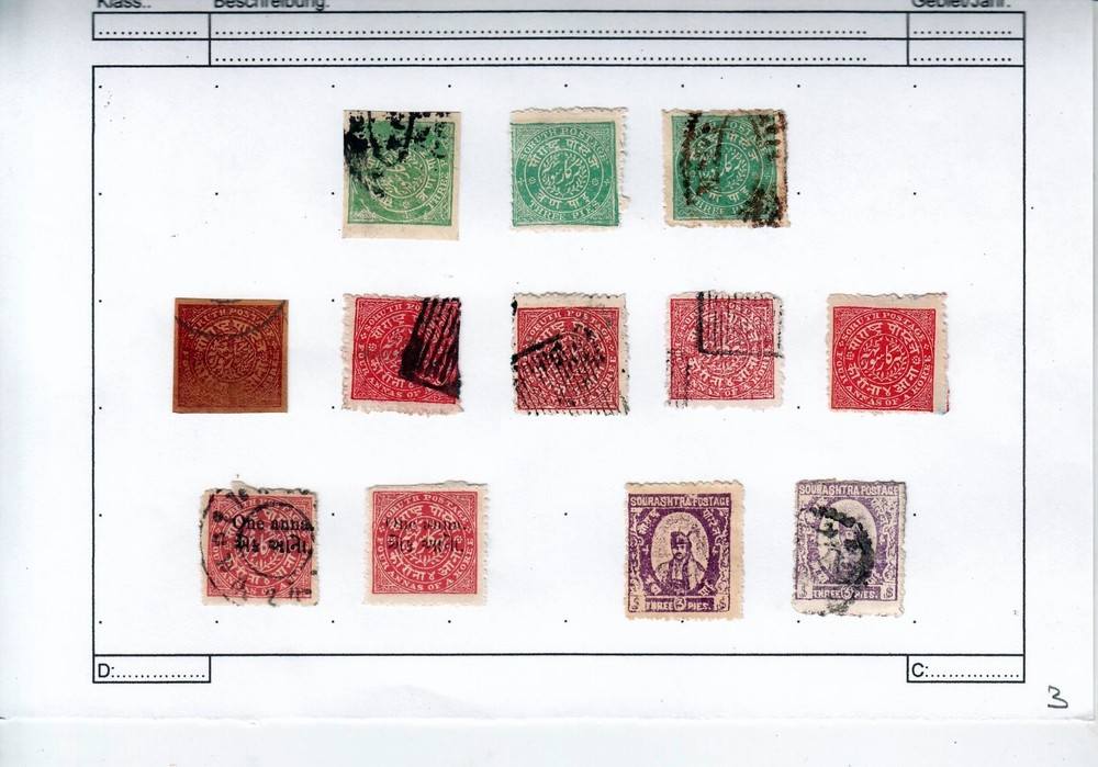 INDIA SORUTH STATE 1878 / 1923 42 STAMPS