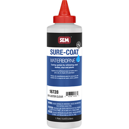 SEM 16728 Sure-Coat Low Luster Clear Leather Vinyl Plastic Interior Pint