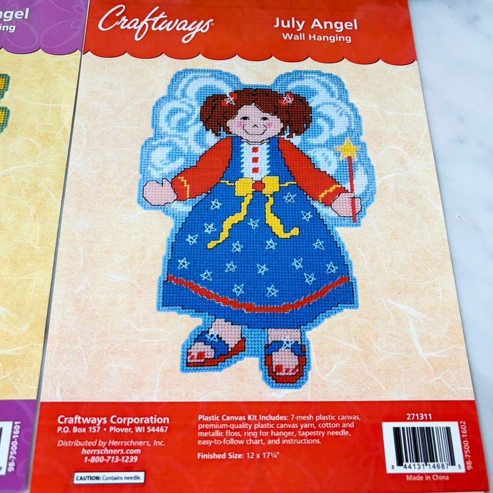 Craftways Monthly Angel Plastic Canvas Wall Hanging Patterns - 9 Patterns Only