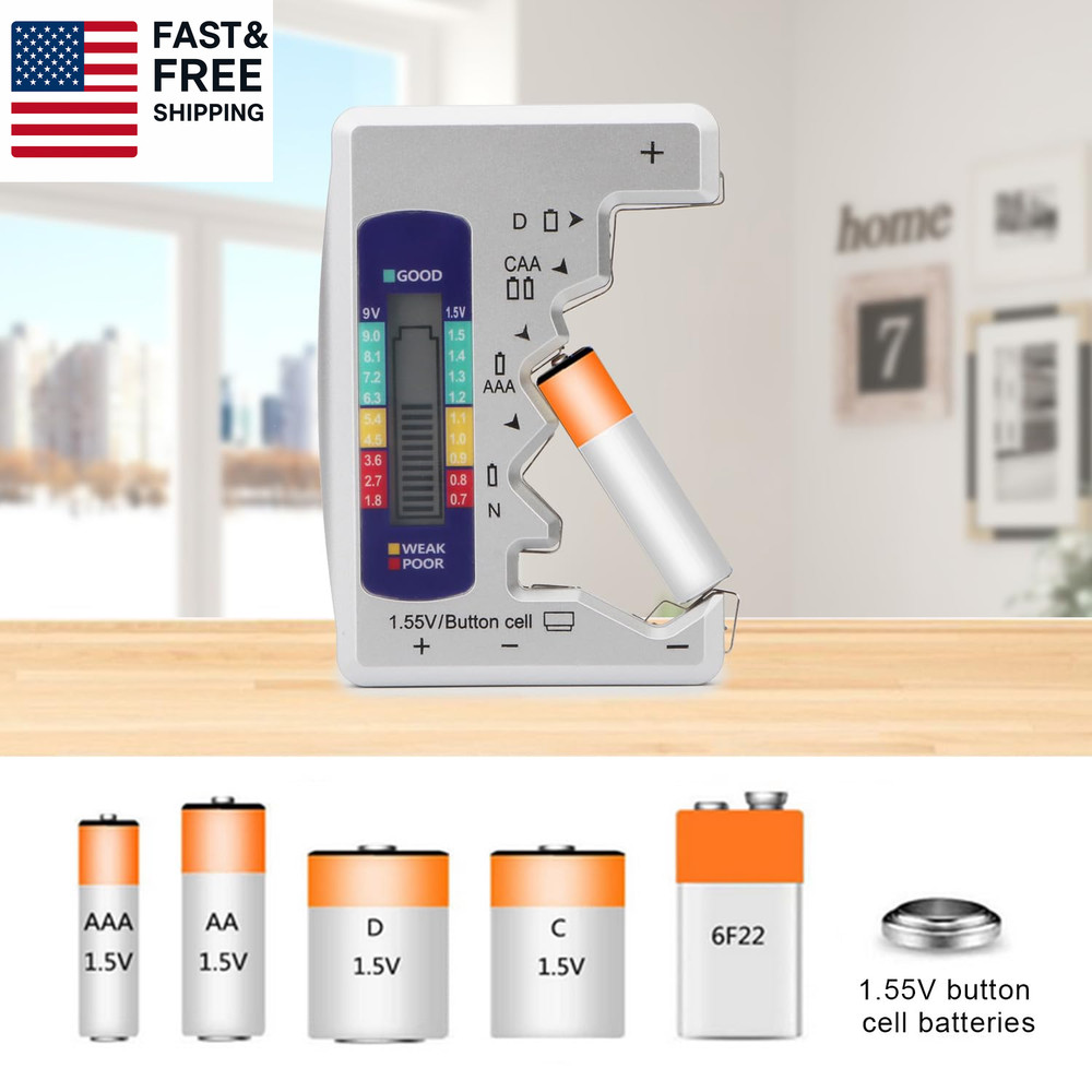 Battery Tester, Digital Universal Batteries Checker, Multi Purpose Small Battery