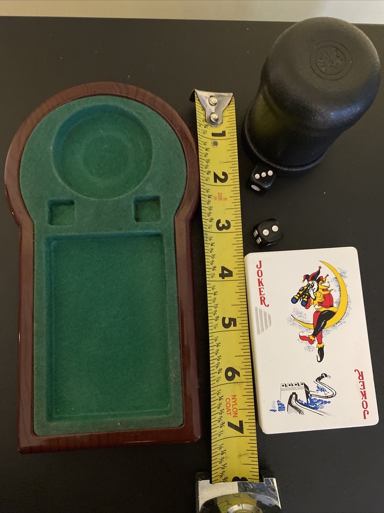 Desk Set Butane Card Lighter with Cup and Dice