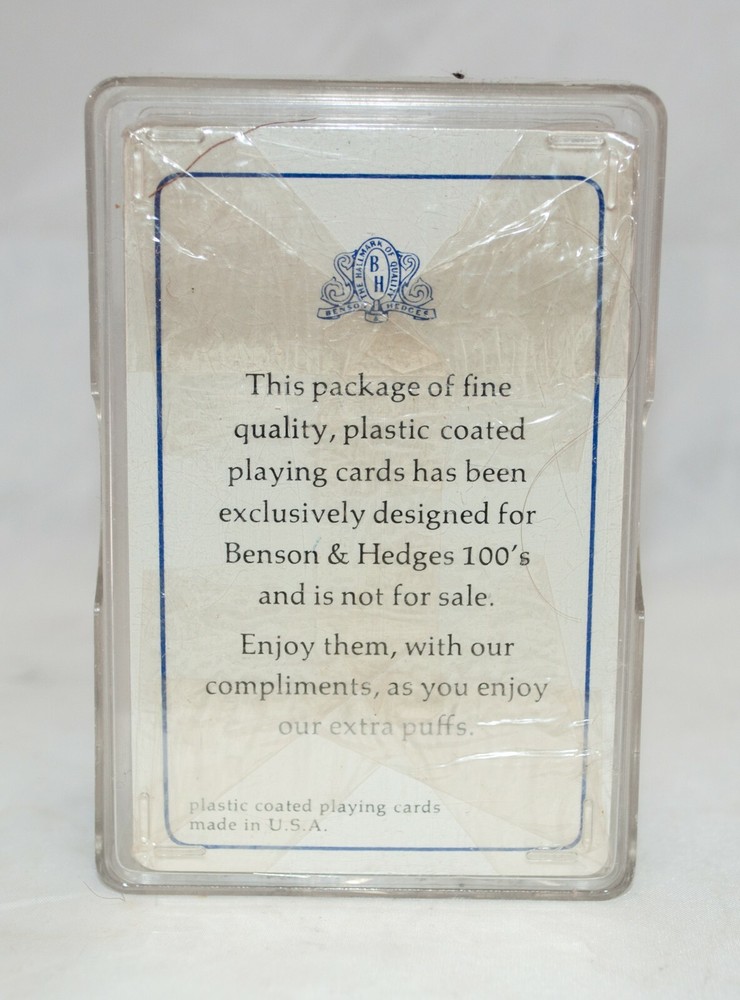Benson Hedges Whitman Playing Cards Sealed w/Plastic Case